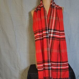 Classic Red Plaid Scarf